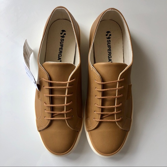 NWT Superga leather tan sneakers - Picture 4 of 12